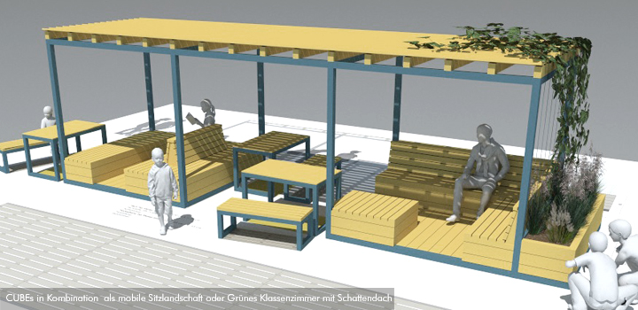 Schulhofmöbel: mobile Sitzlandschaft - Ney